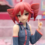 Kasane Teto figurine by LuckeLadybug LLC with vibrant red hair and stylish outfit
