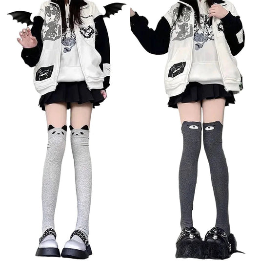 Kawaii cat over the knee socks featuring playful cat designs for a stylish and cute look