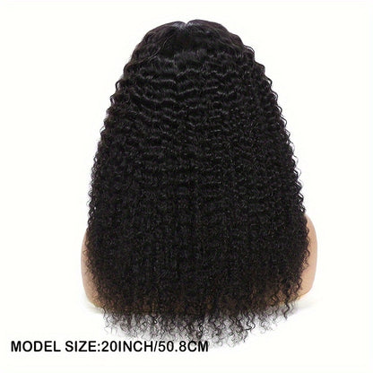 Kinky curly human hair wig from LuckeLadybug LLC with a voluminous 20-inch length