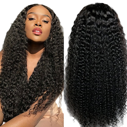 Kinky curly human hair wig from LuckeLadybug LLC with natural bounce and volume