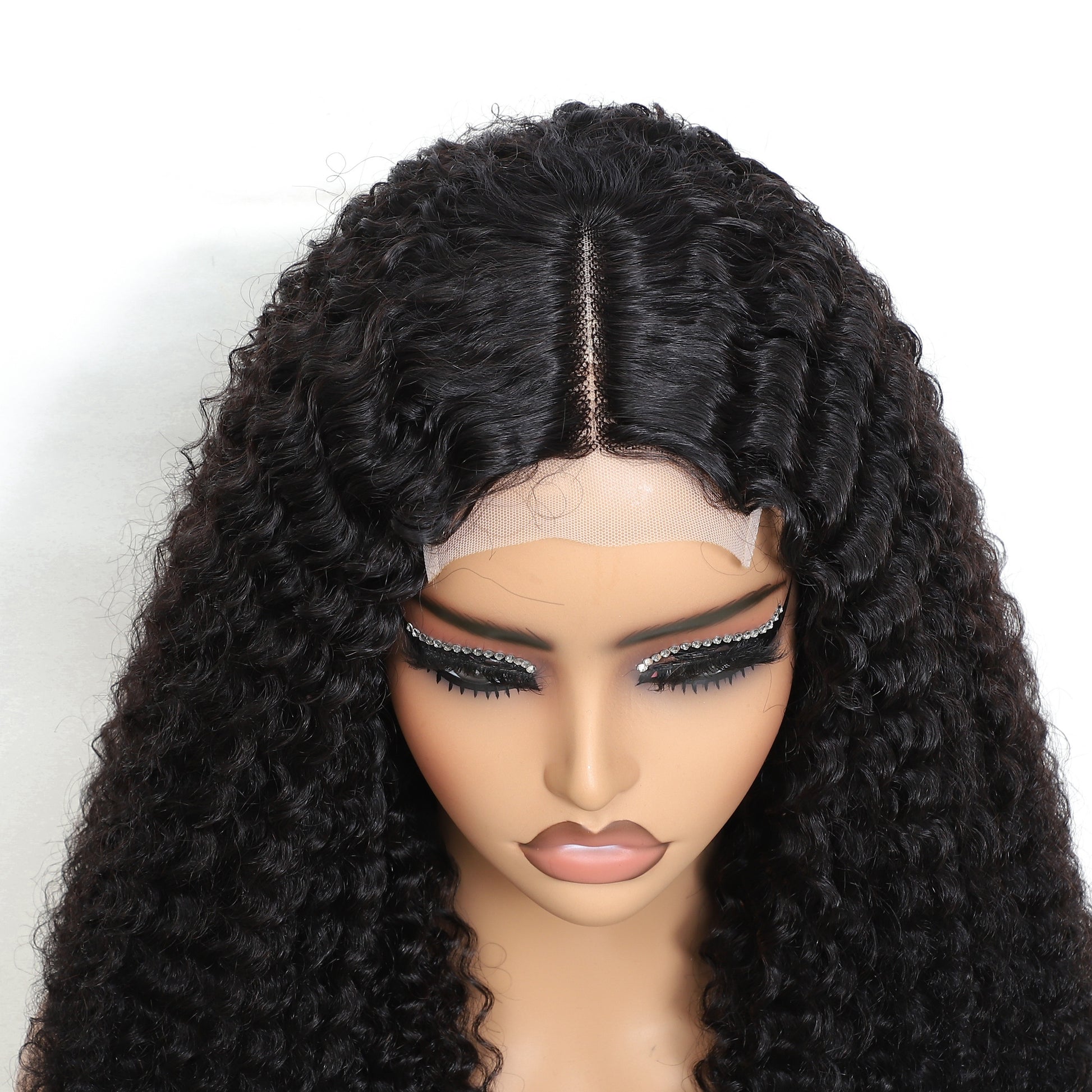 Kinky curly human hair wig with a natural hairline and soft texture for a realistic look