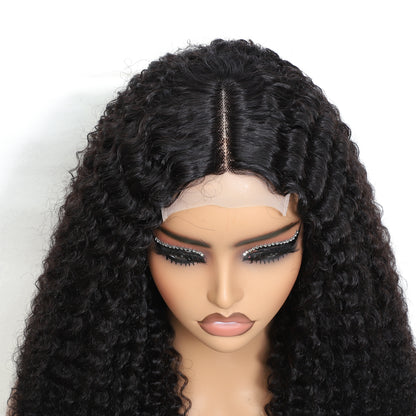 Kinky curly human hair wig with a natural hairline and soft texture for a realistic look