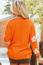 Knitted Cardigan Sweaters with Floral Design