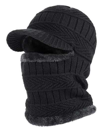 LuckeLadybug knitted winter balaclava hat featuring a stylish cap and soft lining for warmth