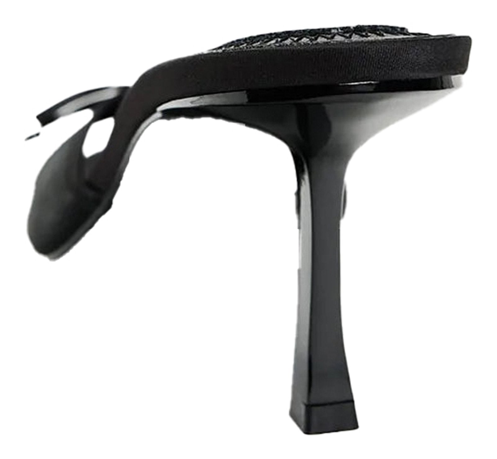 Black lace mesh heel sandals for women with elegant design and stylish high heels