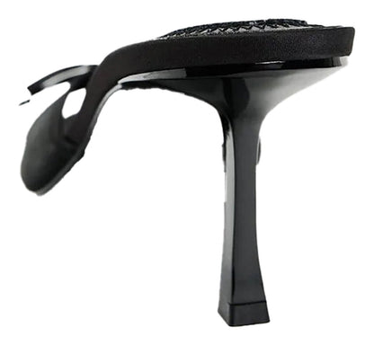 Black lace mesh heel sandals for women with elegant design and stylish high heels