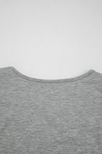 Gray Lace Patchwork Criss Cross V Neck Tank Top
