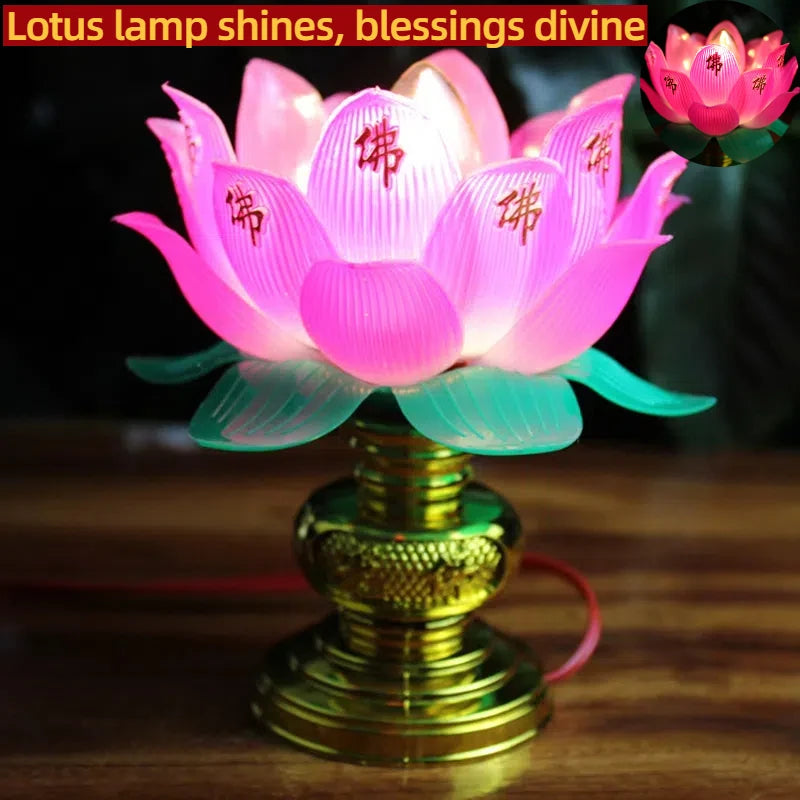 Lotus Lamp - Shines with Blessings Divine