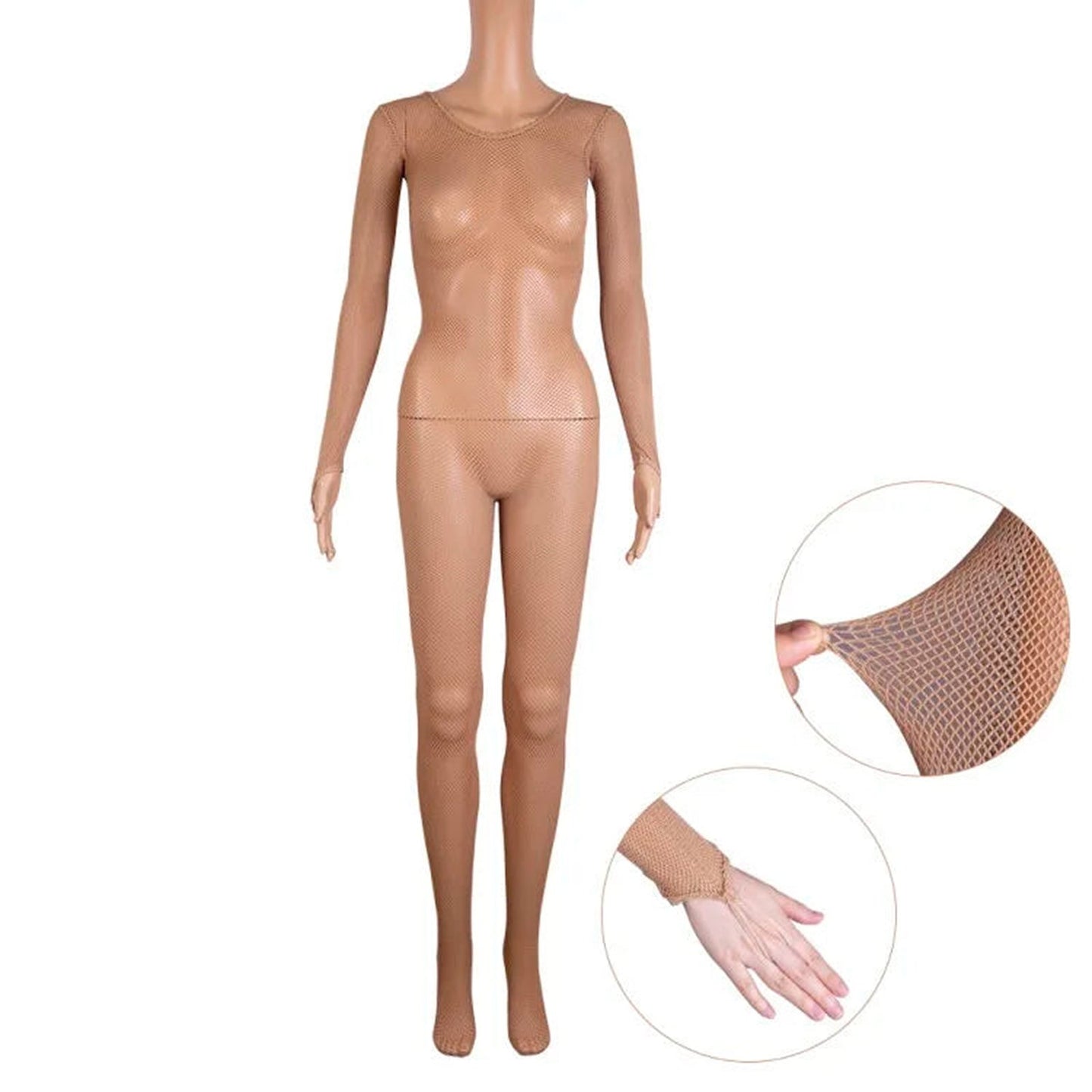 LuckeLadybug LLC Latin ballroom fishnet jumpsuit showcasing a sleek, form-fitting design for dance performances