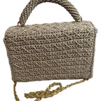Stylish ThreadsByHannah leather crossbody mini bag with intricate weave and chain strap for trendy outfits