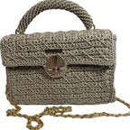 ThreadsByHannah Woven Clutch with Chain Strap, perfect leather crossbody mini bag for stylish outings