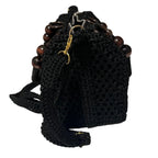 Handmade Black Crochet Shoulder Purse