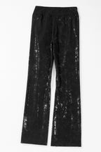 Black leggings high waist with a glossy finish for stylish comfort and versatility