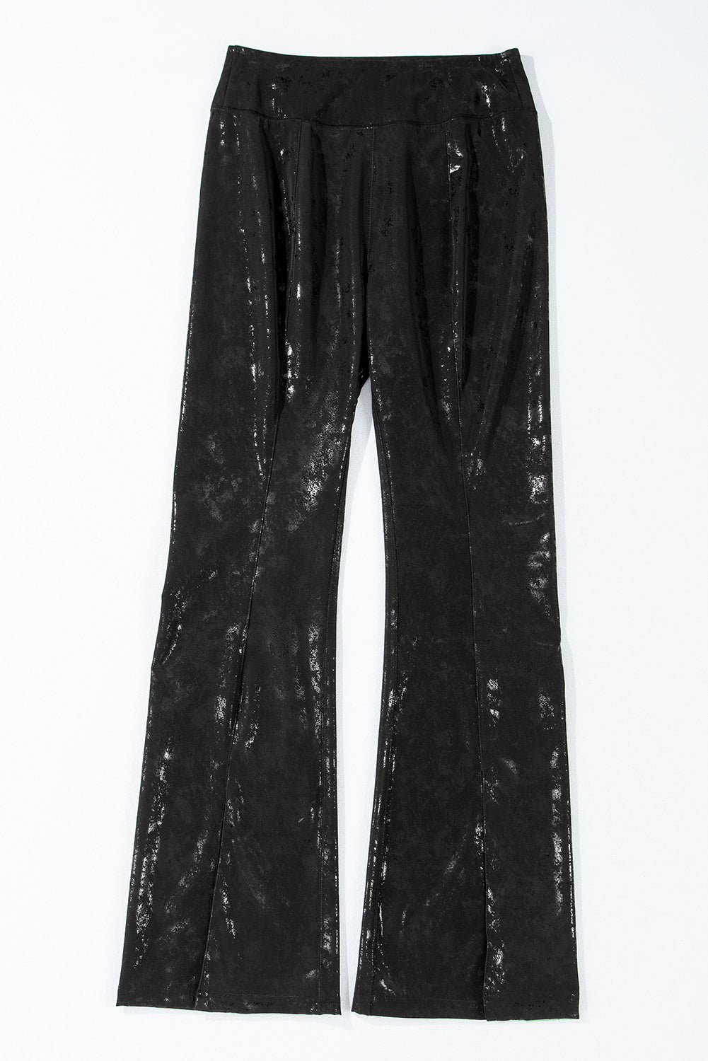 LuckeLAdybug LLC Black High Waist Leggings with Flared Design for Comfortable Wear
