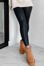 LuckeLAdybug LLC black leggings high waist designed for comfort and style with cozy footwear