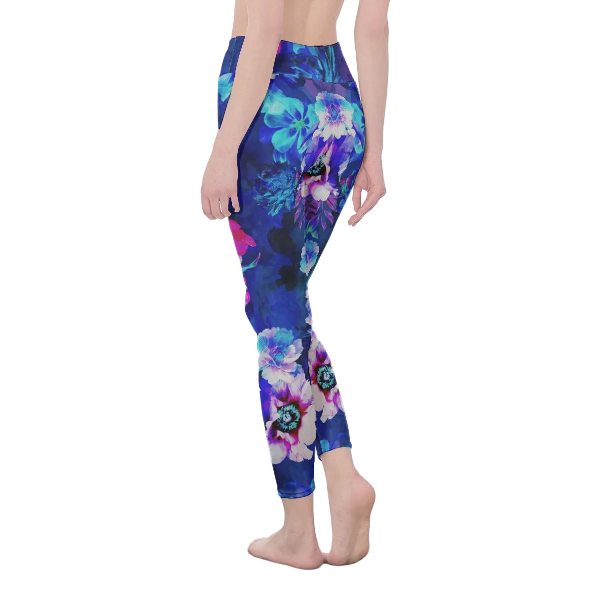 Colorful floral print leggings high waist from LuckeLadybug designed for comfort and style