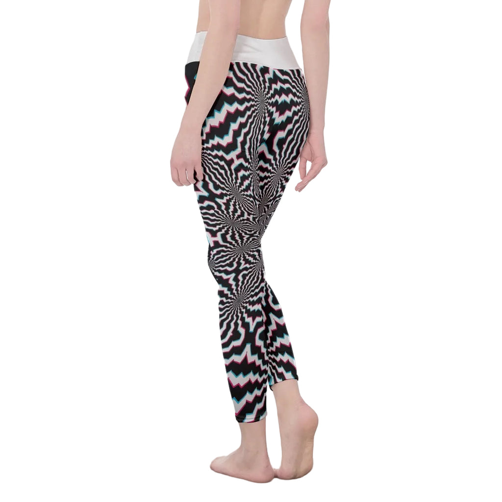 Fractal Graphic High Waist Leggings for Women