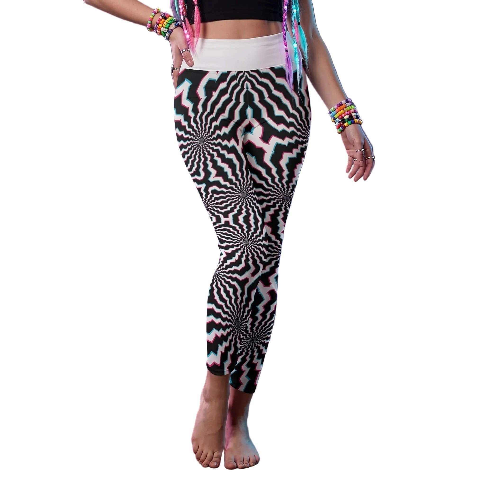 Fractal Graphic High Waist Leggings for Women