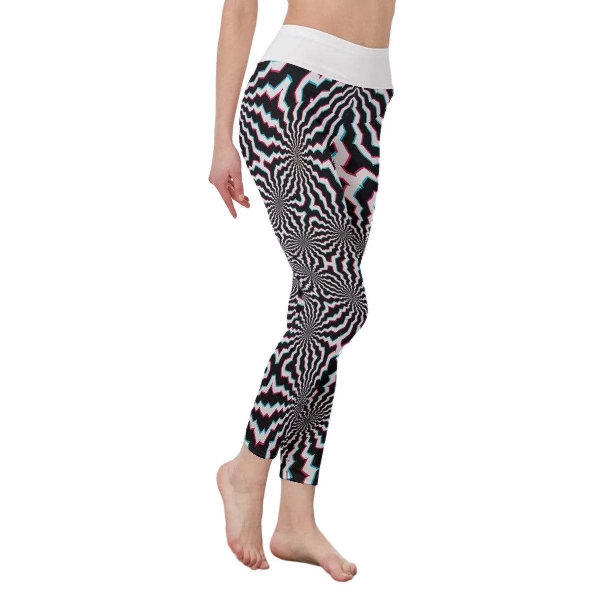 Fractal Graphic High Waist Leggings for Women