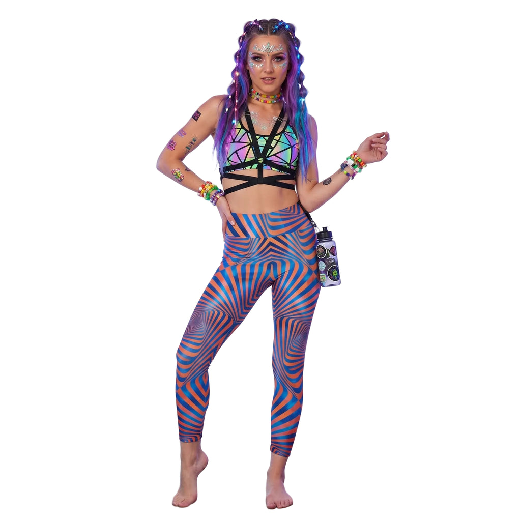 LuckeLadybug women's leggings with vibrant geometric patterns for stylish casual wear