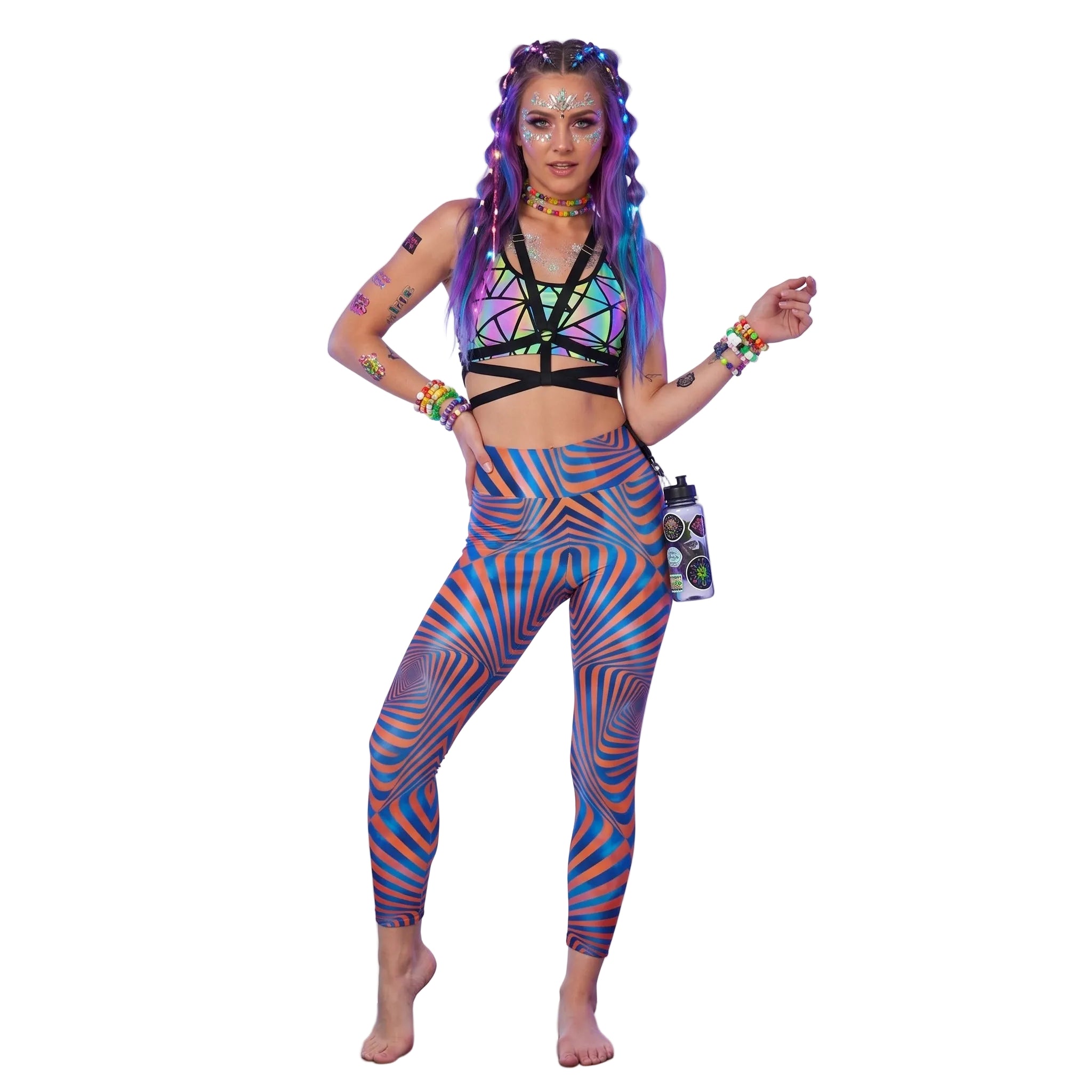 LuckeLadybug women's leggings with vibrant geometric patterns for stylish casual wear