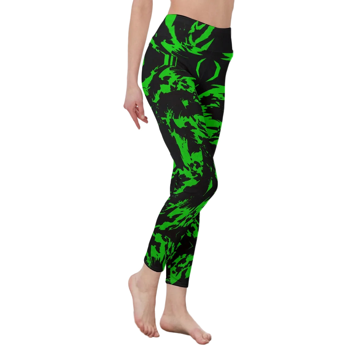 Green Cyber Rave Leggings for Women