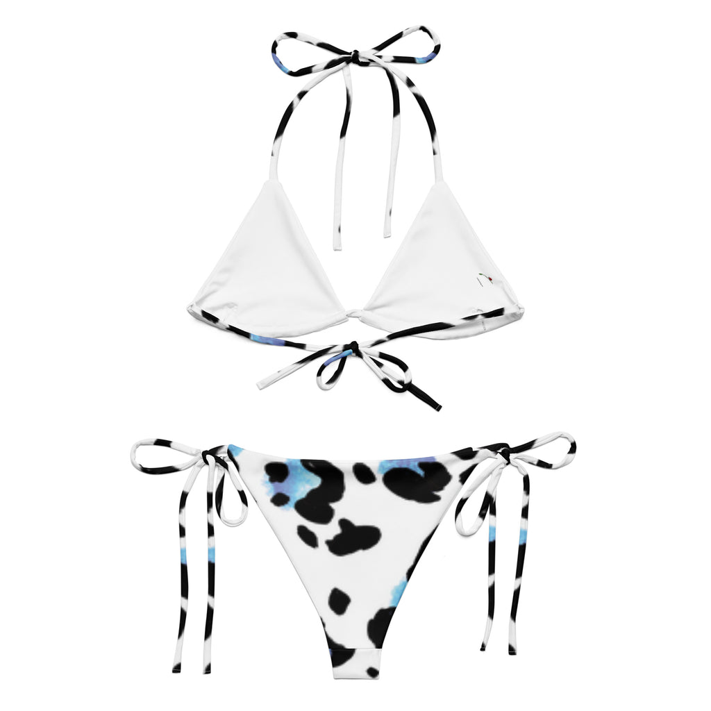 LuckeLadybug Leopard print bikini featuring adjustable ties and stylish design for summer fun