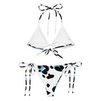 LuckeLadybug Leopard print bikini featuring adjustable ties and stylish design for summer fun