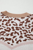 Leopard print color block sweater with stylish patterns and soft fabric for a chic look