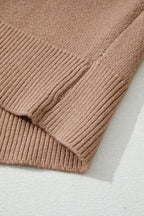Close-up of a soft fabric texture of a leopard print color block sweater by LuckeLadybug LLC