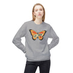 LuckeLadybug gray sweatshirt with colorful butterfly and let them butterfly sweater text on front