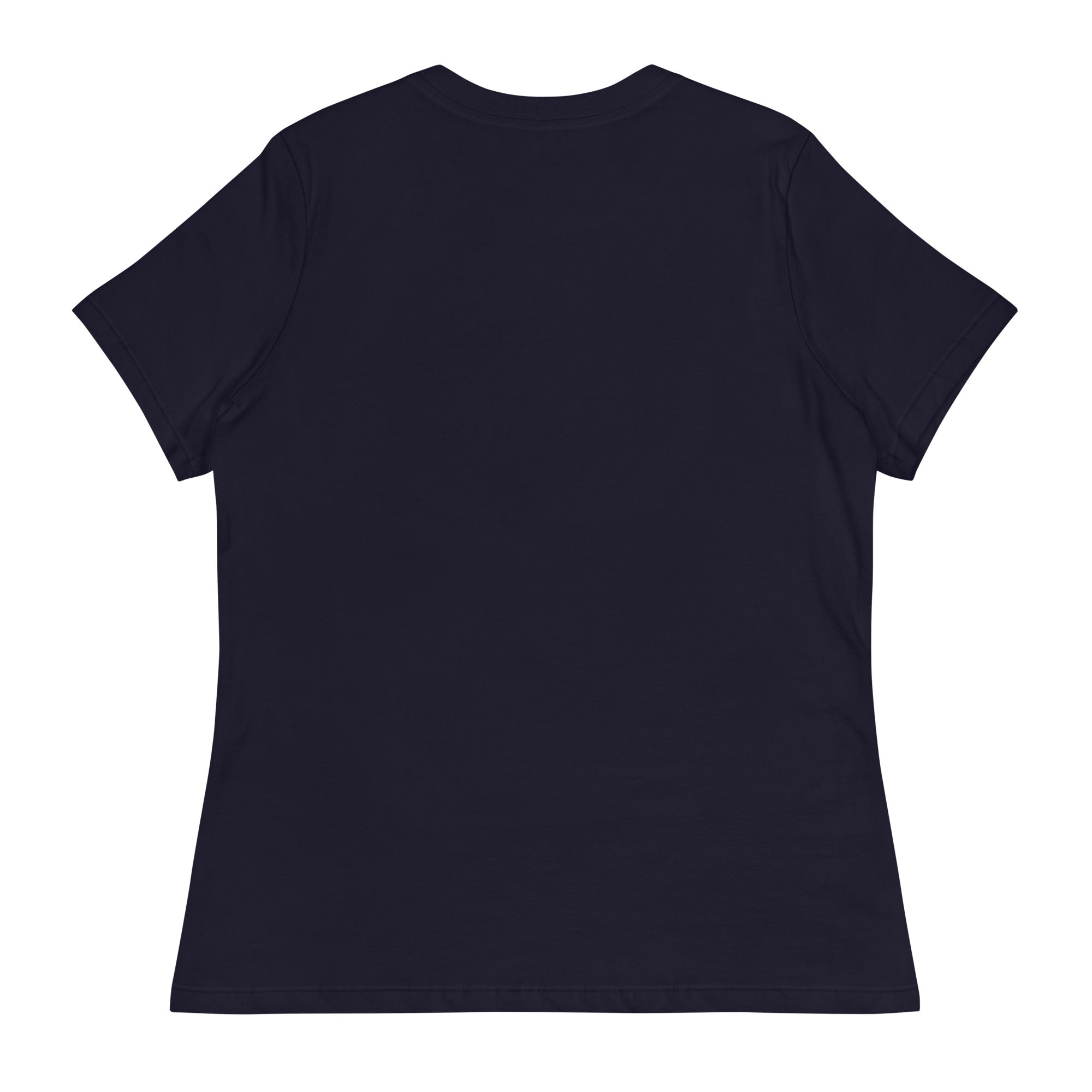Black short sleeve let them words t-shirt for women shown from the back by LuckeLadybug