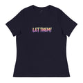 LuckeLadybug black let them words t-shirt for women with colorful dripping text design
