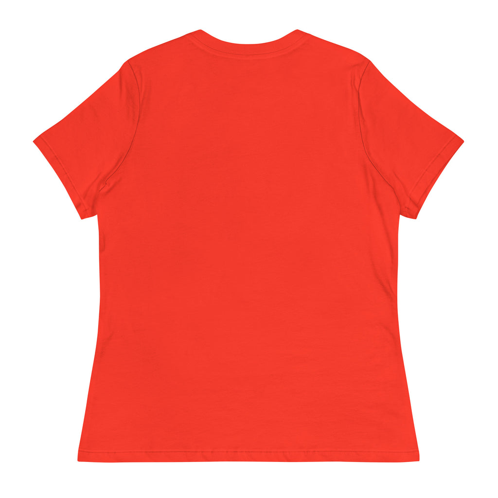 Red plain let them words t-shirt for women by LuckeLadybug with short sleeves and crew neck