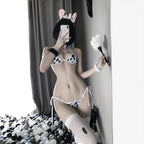 Cow Print Lingerie Set for Playful Nights