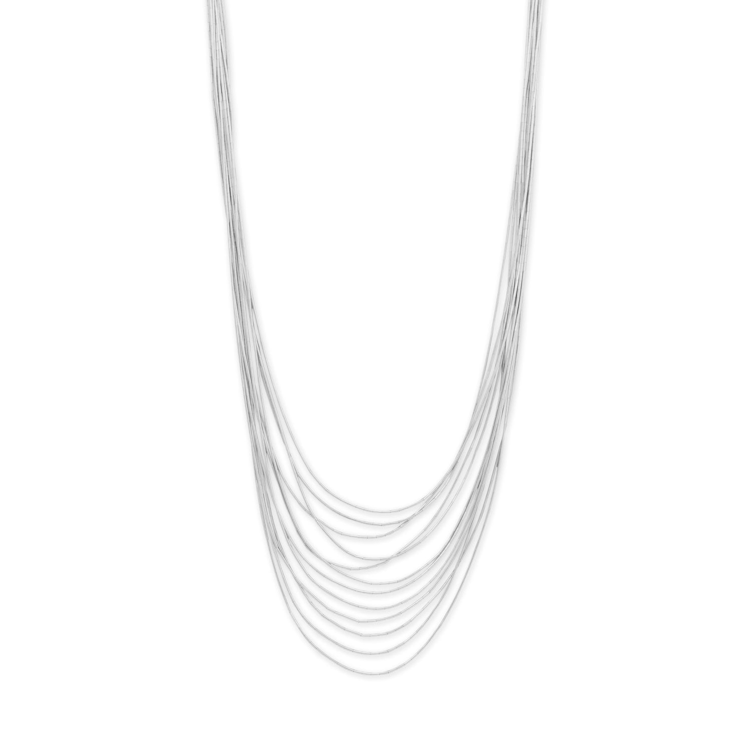 Layered liquid silver necklace with multiple strands for a stylish look