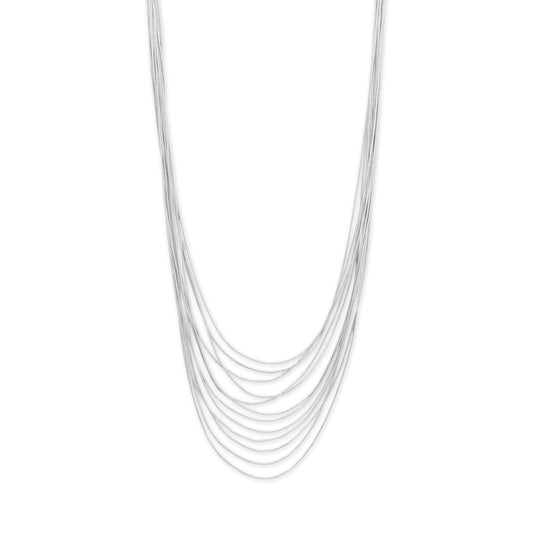Layered liquid silver necklace with multiple strands for a stylish look