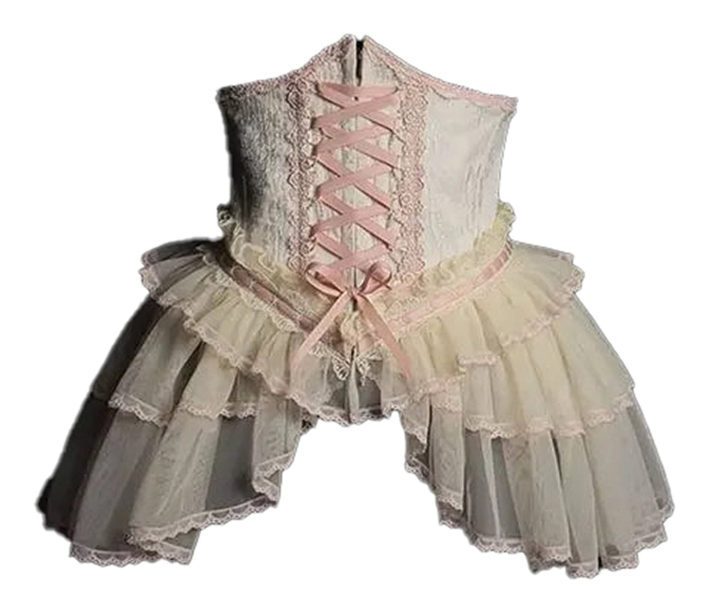 LuckeLadybug sweet lolita corset skirt with lace and ribbon details for a charming outfit