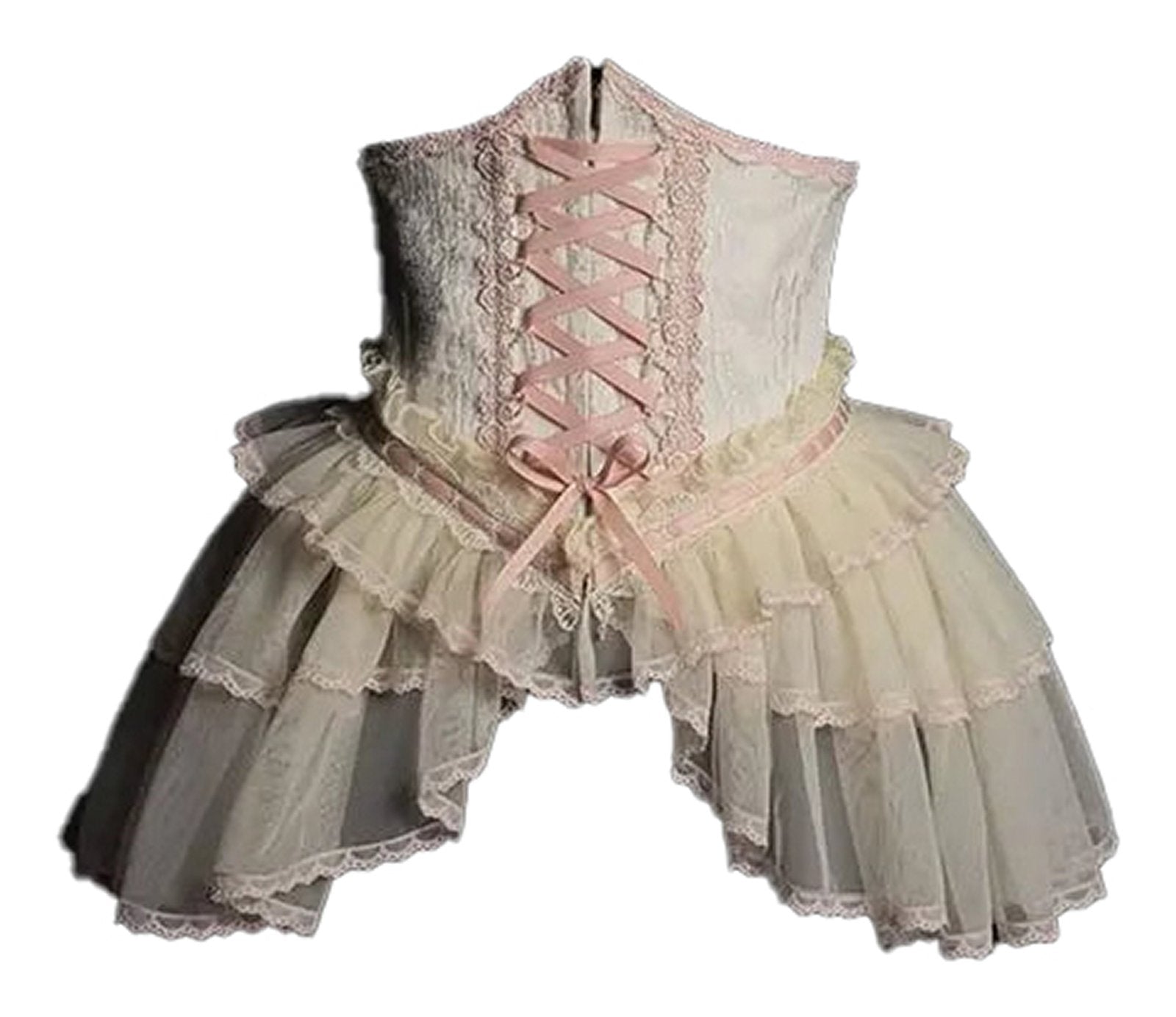LuckeLadybug sweet lolita corset skirt with lace and ribbon details for a charming outfit