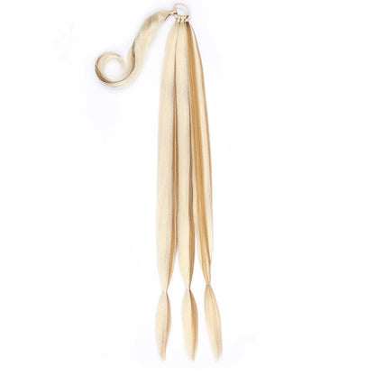 Long Braided Ponytail Extension in Blonde for Stylish Hair Makeovers