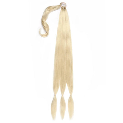 LuckeLadybug LLC long braided ponytail extension in blonde for stylish hair transformations