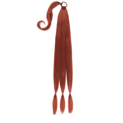 Long braided ponytail extension in auburn color for stylish hair transformations