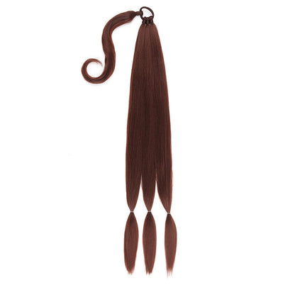 LuckeLadybug LLC long braided ponytail extension in rich brown for stylish hairstyles
