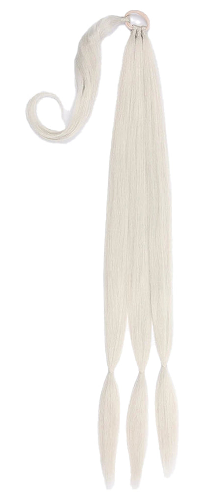 LuckeLadybug LLC long braided ponytail extension in a sleek, straight design for stylish updos