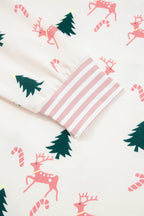 LuckeLadybug LLC festive lounge room set featuring deer and candy cane patterns on soft fabric