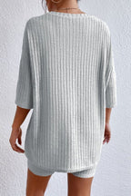 Comfortable gray shorts from LuckeLadybug LLC paired with a cozy top, perfect for a lounge room set