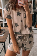 LuckeLadybug LLC Star Print Lounge Room Set Shorts and Top for Comfortable Casual Wear