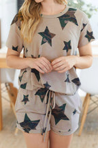 LuckeLadybug LLC Shorts and Top Set with Star Pattern, perfect for a lounge room set