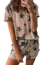 LuckeLadybug LLC Women's Star Patterned Shorts Set, perfect for a cozy lounge room set