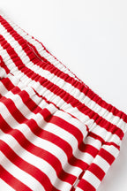 Red and white striped pants from LuckeLadybug LLC, perfect for a loungewear set